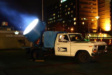 Truck mounted searchlights